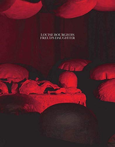 Book cover: red forms and a reclining figure in darkness.