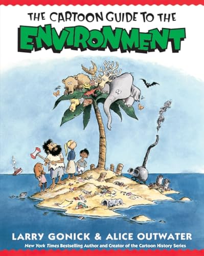 Book cover: cartoon animals and people on a trash-filled island.