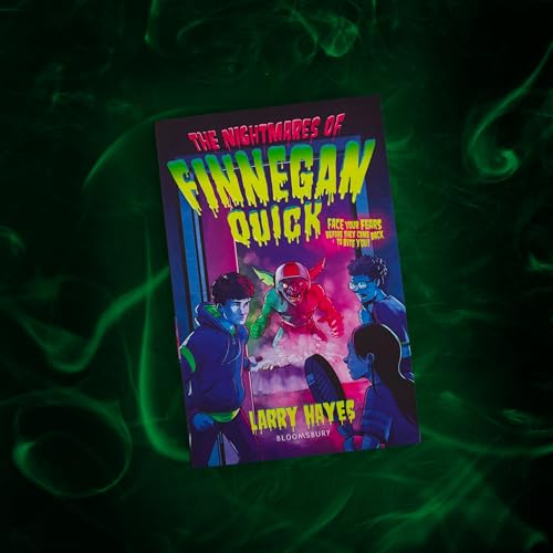 Book cover: "The Nightmares of Finnegan Quick" with illustrated characters.