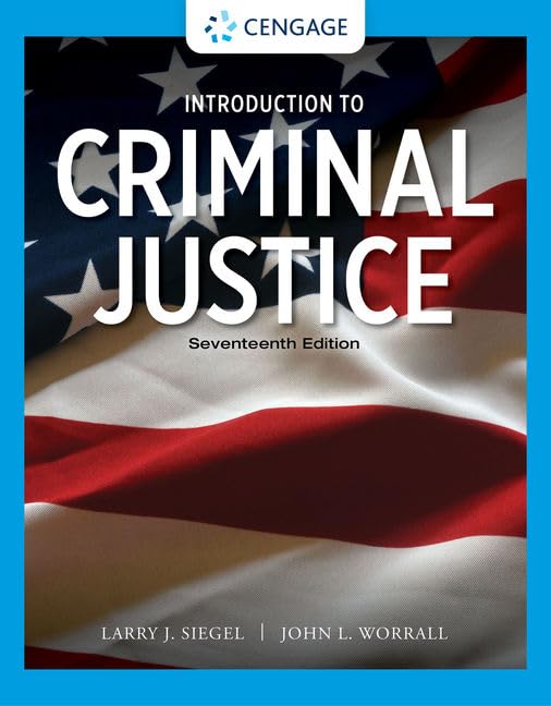 Textbook cover for "Introduction to Criminal Justice," seventeenth edition.