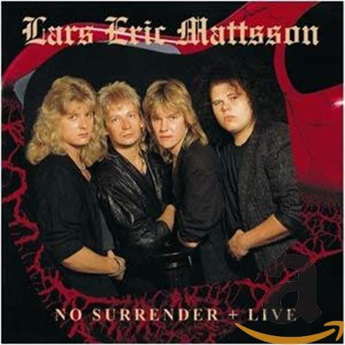 CD cover for Lars Eric Mattsson’s “No Surrender + Live” featuring four men.
