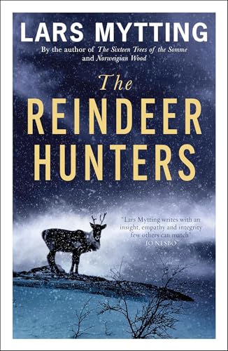 Book cover for The Reindeer Hunters featuring a reindeer standing in a snowy landscape.