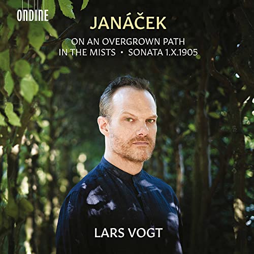 CD cover featuring pianist Lars Vogt amidst leafy branches.