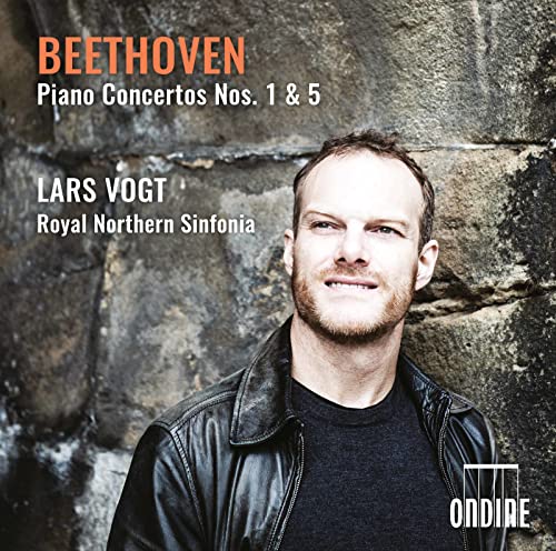 CD cover featuring pianist Lars Vogt against a stone wall background.