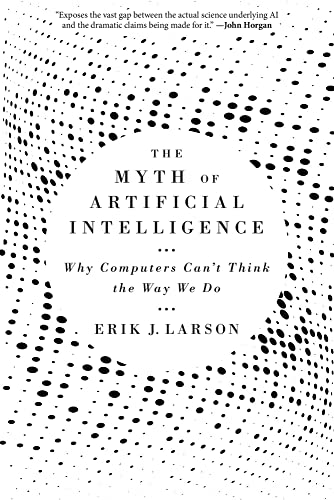 Book cover: "The Myth of Artificial Intelligence" with dotted pattern.