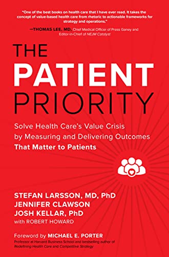 Red book cover with white text: "The Patient Priority" and author names.