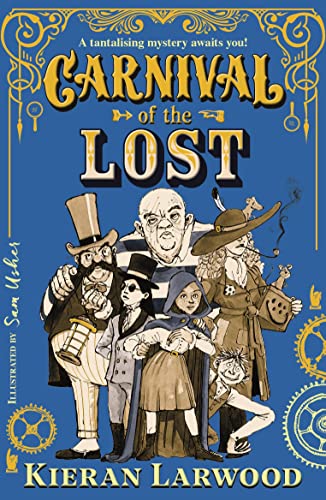 Book cover featuring a group of illustrated characters on a blue background.