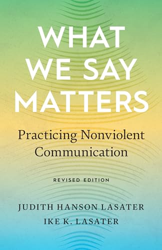 Book cover with a green-to-blue gradient background and white text titled What We Say Matters.