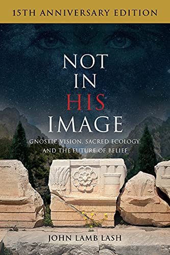 Book cover featuring ancient stone ruins against a starry sky with large human eyes.