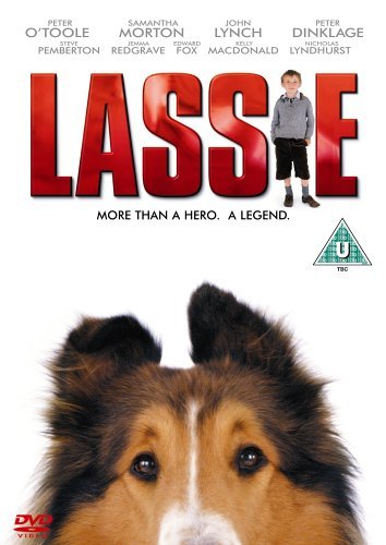 DVD cover for Lassie featuring a collie dog and a young boy.