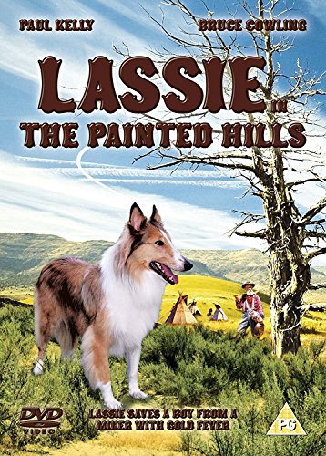 Lassie DVD cover featuring a collie dog in a landscape scene.