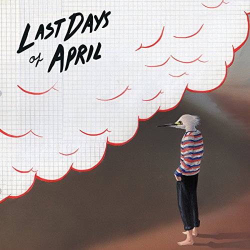 "Album cover featuring a bird-like figure in a striped shirt, with a large cloud."
