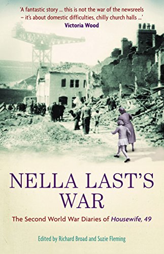 Book cover: wartime rubble, people, and large title “Nella Last’s War.”