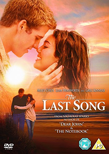 DVD cover for The Last Song featuring a couple embracing against a sunset beach background.