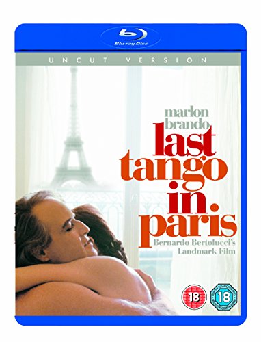Last Tango in Paris" Blu-ray cover with couple and Eiffel Tower.