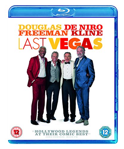 Blu-ray cover for Last Vegas featuring Douglas, De Niro, Freeman, and Kline in suits.