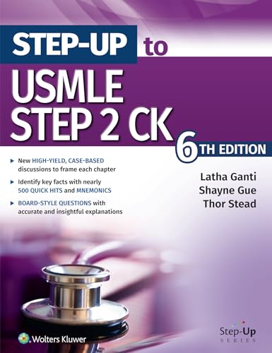 Book cover for "Step-Up to USMLE Step 2 CK" with a stethoscope.