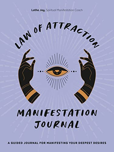 Purple journal cover with hands, an eye, and the title “Law of Attraction.”