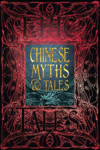 Book cover with ornate red frame, gold text, and a dragon illustration.