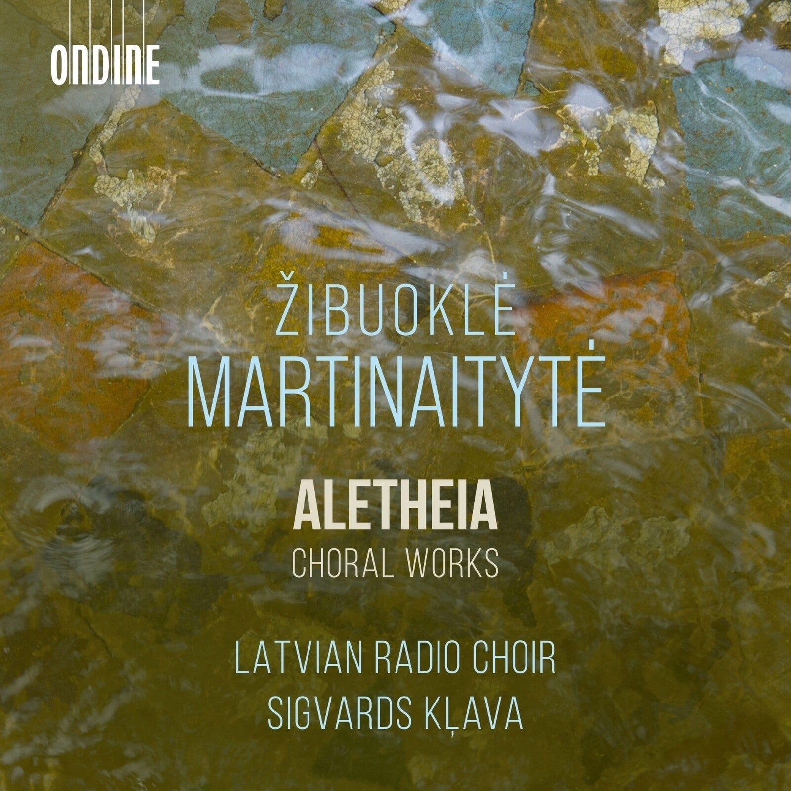 CD cover for “Aletheia” by Martinaityte, featuring abstract water imagery.