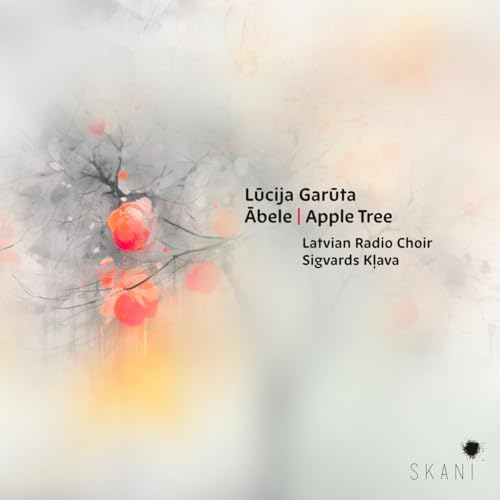 CD cover with abstract painting of apple tree branches and red fruit.