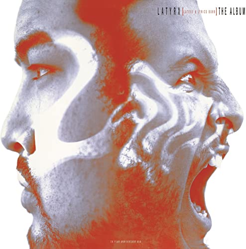CD album cover featuring distorted, dual portraits of faces in red and white.