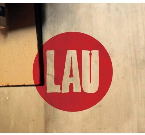 The image shows a red circle with "LAU" in white letters on a beige background.
