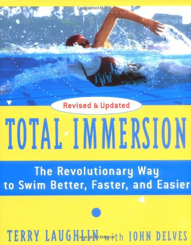 Book cover: "Total Immersion" with a swimmer in blue water.