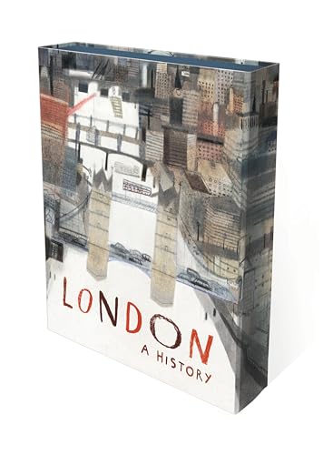 Book cover for “London: A History” with an illustrated cityscape.