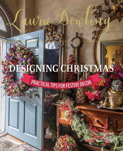 Book cover featuring a blue door with a wreath and festive interior decor.