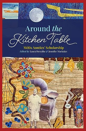 Book cover: “Around the Kitchen Table,” collage with floral and kitchen imagery.