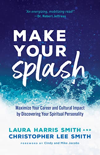 Book cover with blue text and a wave image; title "Make Your Splash".