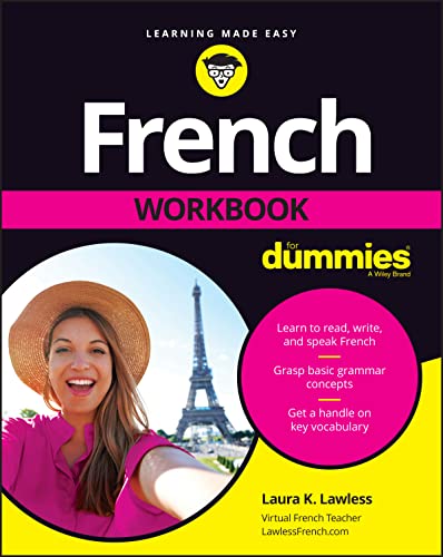 French Workbook for Dummies cover featuring a woman taking a selfie with the Eiffel Tower.