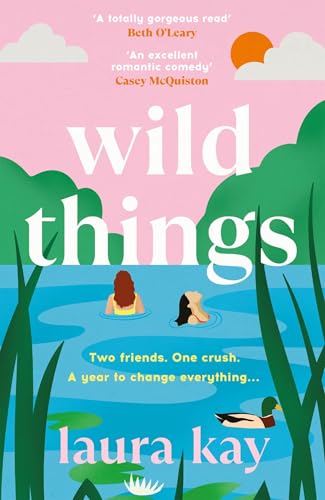Book cover illustration of two women swimming in a lake with a mallard duck.