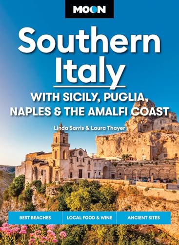 Moon Southern Italy travel guide cover featuring a historic stone church on a cliffside.