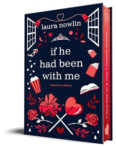 Book cover: "If He Had Been With Me" with red hearts and roses.