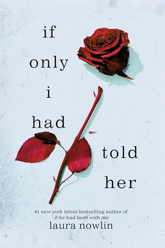 Book cover with title, author, and a wilting dark red rose.
