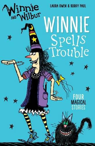 Book cover: witch Winnie and black cat Wilbur with stars.