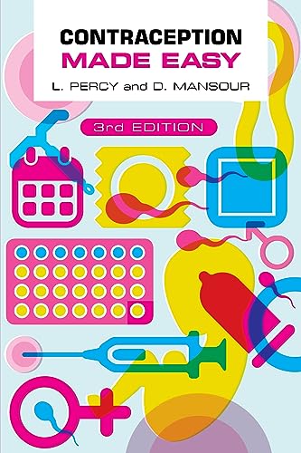 Book cover with illustrations of contraception methods: pills, condoms, and injections.