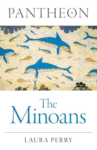 Book cover: "Pantheon - The Minoans" with dolphin fresco detail.