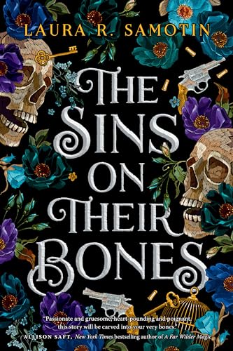 Book cover: skulls, flowers, keys, and pistols on a dark background.