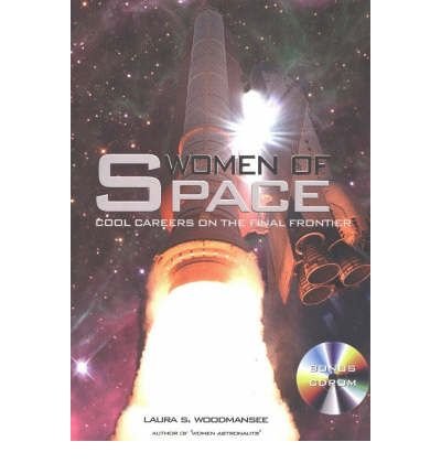 Book cover, "Women of Space," featuring a rocket launch against a starry background.