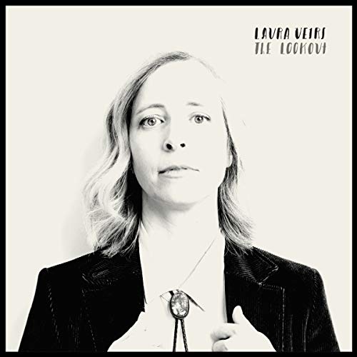 Black and white portrait of Laura Veirs for the album "Lookout.