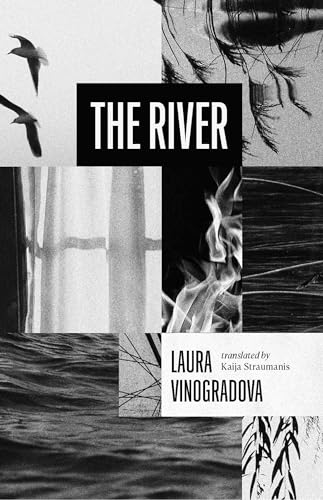 Book cover for "The River" with collage of abstract images.