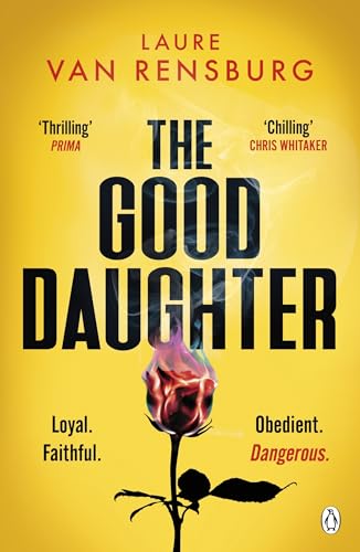 Book cover: "The Good Daughter" with a burning rose image.