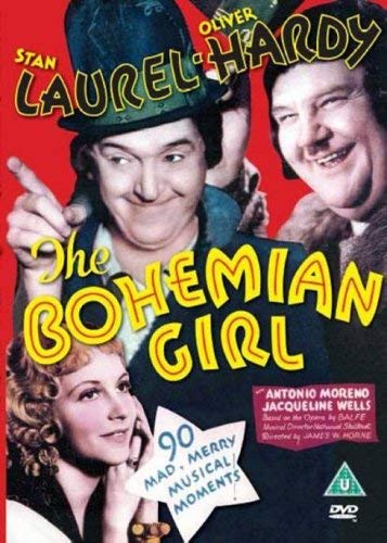 Laurel and Hardy DVD cover for "The Bohemian Girl" film.