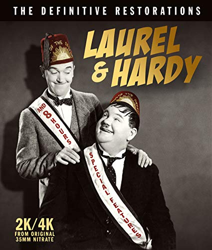 Laurel & Hardy Blu-ray cover featuring the comedy duo in vintage attire.