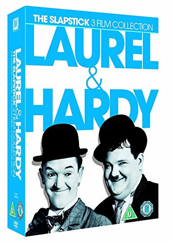 Blue DVD case with black and white image of Laurel and Hardy.