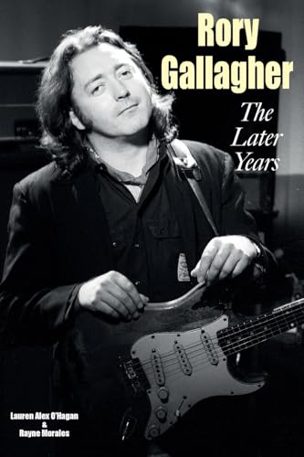 Black and white book cover featuring Rory Gallagher with a guitar.