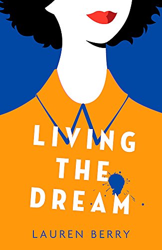 Book cover with illustrated woman’s face, orange background, and blue accents.